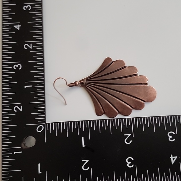 Copper Dangle Boho Drop earrings - Picture 2 of 2